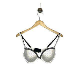 Body By Victorias Secret Size 34D Polka Dot Lined Demi Bra Underwire Convertible